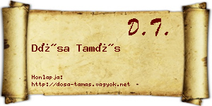 Dósa Tamás névjegykártya